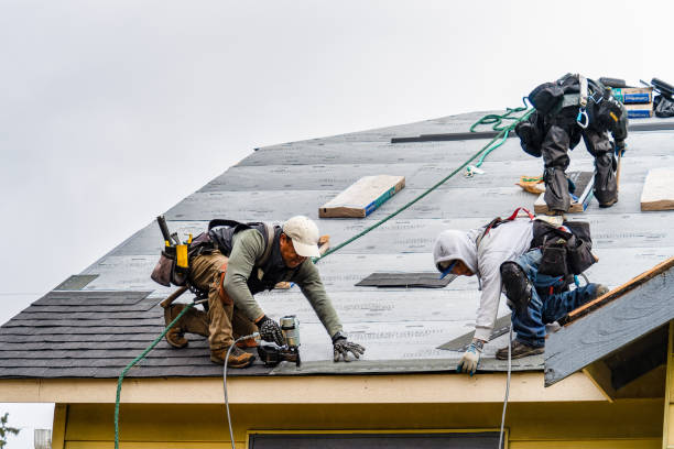 Professional Roof Installation technician working in Brunswick, ME
